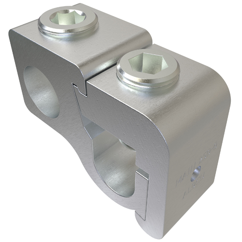 Product image for Ilsco GTA-250-250 Aluminum Parallel Tap Connector, Dual Rated, Main Conductor Range 250-1/0, Tap Range 250-6, Tin Plated, UL, CSA