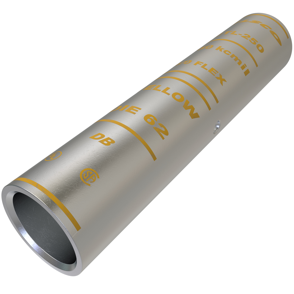 Product image for Ilsco CTL-250 SureCrimp&#174; Copper Compression Sleeve, Conductor Size 250, Long Barrel, Tin Plated, UL, CSA