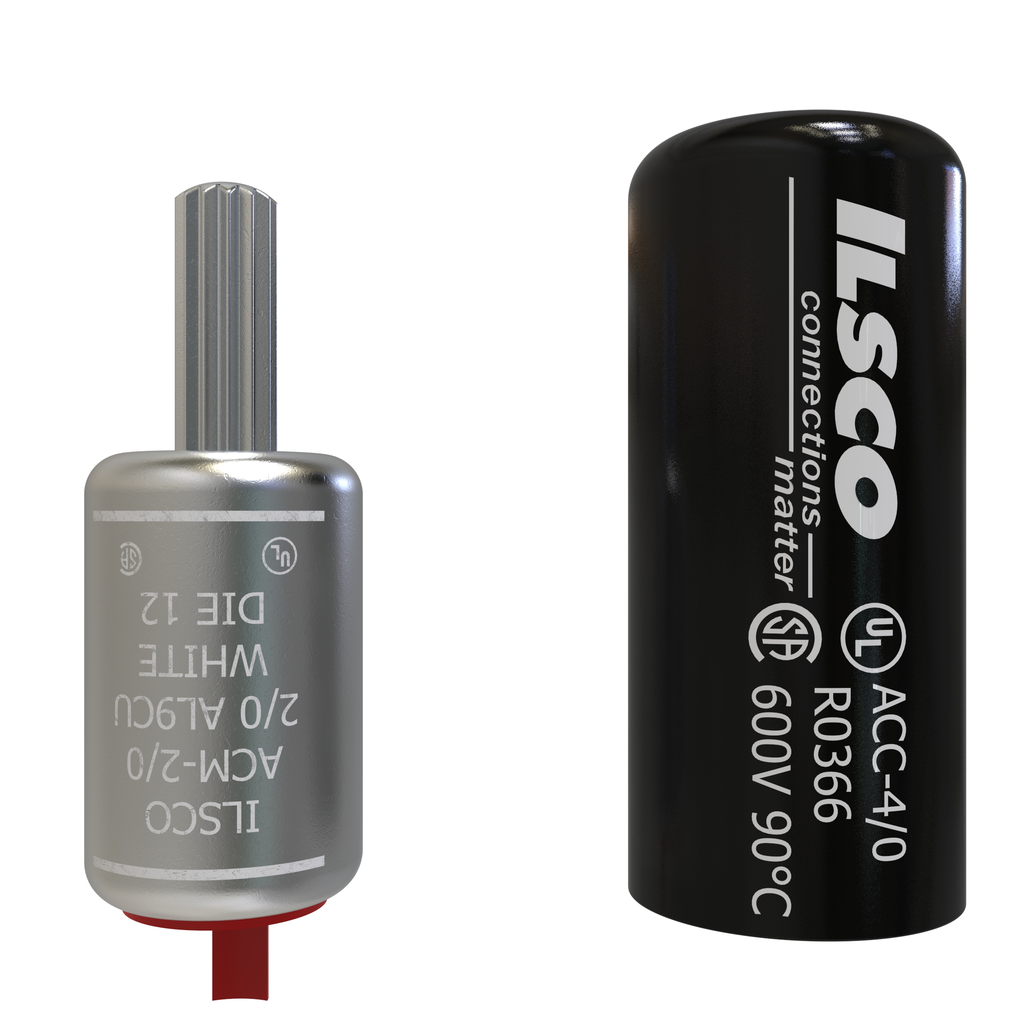 Product image for Ilsco ACM-2/0 Aluminum Compression Pigtail Adaptor, Conductor Size 2/0, Tin Plated, UL, CSA