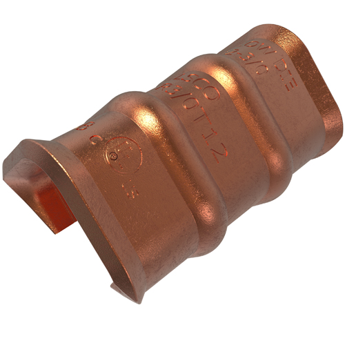 Product image for Ilsco TWCTR3/0T12 Permaground Copper Thin Wall C-Tap, Main Conductor Range 3/0-1/0, Tap Range 1/0-12, Yellow Color Code, UL