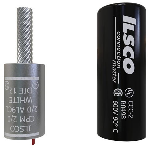 Product image for Ilsco CPM-2/0 Copper Compression Pigtail Adaptor, Conductor Size 2/0, Tin Plated, UL, CSA