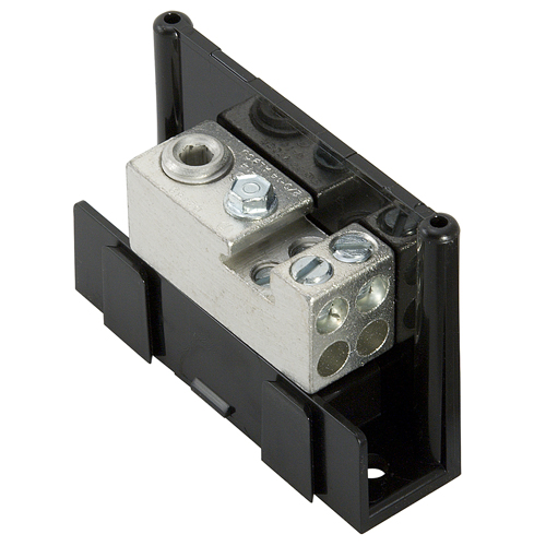 Product image for Ilsco PDA-14-2/0-1 Power Distribution Block, Modular Design, Dual Rated, Line Conductor Range 2/0-14, Load Range 4-14, 1 Port Per Pole Line Side, 4 Ports Per Pole Load Side, Adder Block, UL, CSA