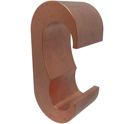 Product image for Ilsco ELT-5 Permaground Copper Grounding E Crimp, Main Conductor Range 250-3/0, Main Rebar Size #4, Tap Range 2/0-6 Sol, Tap Rebar Size #3, UL, CSA