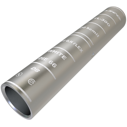 Product image for Ilsco CTL-300 SureCrimp® Copper Compression Sleeve, Conductor Size 300, Long Barrel, Tin Plated, UL, CSA