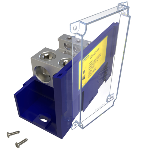 Product image for ILSCO LDA-26-500 760 Amp 600 Volt 14 to 2/0 AWG Electrotinned Aluminum Alloy Power Distribution Block