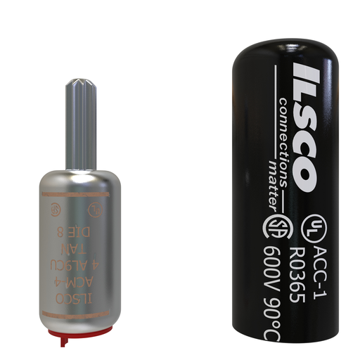 Product image for Ilsco ACM-4 Aluminum Compression Pigtail Adaptor, Conductor Size 4, Tin Plated, UL, CSA