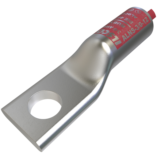 Product image for Ilsco ALNS-3/0-12 SureCrimp® Aluminum Compression Lug, Conductor Size 3/0, 1 Hole, 1/2in Bolt Size, Long Barrel, No Sight Window, Tin Plated, UL, CSA