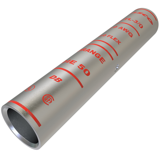 Product image for Ilsco CTL-3/0 SureCrimp® Copper Compression Sleeve, Conductor Size 3/0, Long Barrel, Tin Plated, UL, CSA