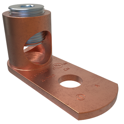 Product image for Ilsco CP-250 Copper Post Connector, Conductor Range 250-6, 3/8in Bolt Size, UL, CSA