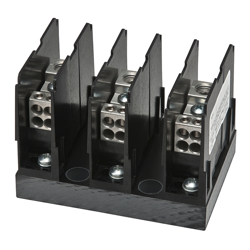 Product image for Ilsco PDL-16-2/0-3 Power Distribution Block, High SCCR, Dual Rated, Line Conductor Range 2/0-14, Load Range 4-14, 1 Port Per Pole Line Side, 6 Ports Per Pole Load Side, 3 Pole, UL, CSA