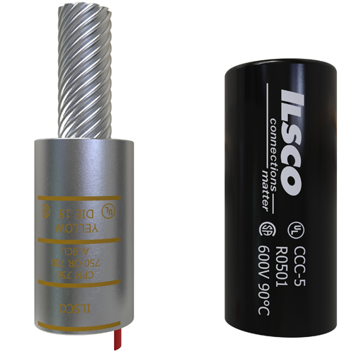 Product image for Ilsco CPM-750 Copper Compression Pigtail Adaptor, Conductor Size 750, Tin Plated, UL, CSA