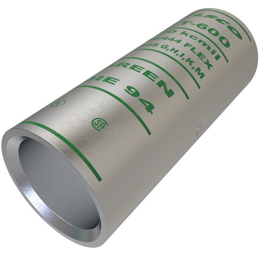 Product image for Ilsco CT-600 SureCrimp® Copper Compression Sleeve, Conductor Size 600, Tin Plated, UL, CSA