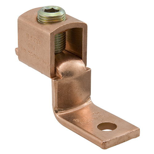 Product image for Ilsco SLU-300 Copper Mechanical Lug Offset, Conductor Range 350-1/0, 1 Port, 1 Hole, 3/8in Bolt Size, UL, CSA