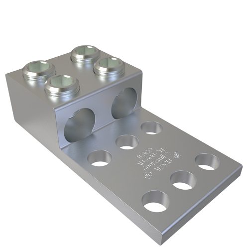 Ilsco AU-600-2N Aluminum Mechanical Lug, Conductor Range 600-2, 2 Ports, 6 Holes, 1/2in Bolt Size, 1-3/4in Hole Spacing, Tin Plated, UL, CSA Product image for Ilsco AU-600-2N Aluminum Mechanical Lug, Conductor Range 600-2, 2 Ports, 6 Holes, 1/2in Bolt Size, 1-3/4in Hole Spacing, Tin Plated, UL, CSA