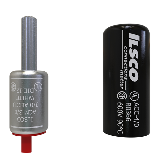 Ilsco ACM-3/0 Aluminum Compression Pigtail Adaptor, Conductor Size 3/0, Tin Plated, UL, CSA Product image for Ilsco ACM-3/0 Aluminum Compression Pigtail Adaptor, Conductor Size 3/0, Tin Plated, UL, CSA