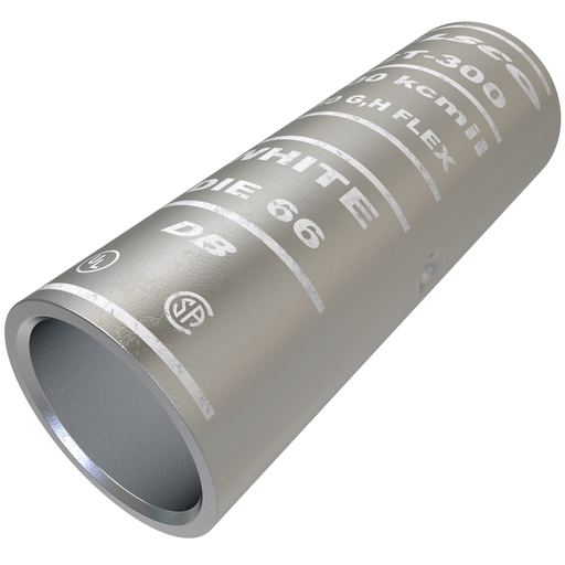 Product image for Ilsco CT-300 SureCrimp® Copper Compression Sleeve, Conductor Size 300, Tin Plated, UL, CSA