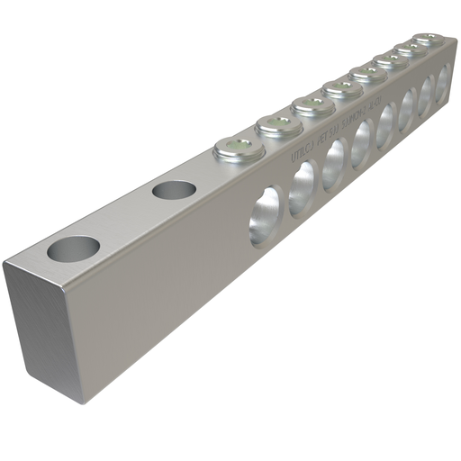 Product image for Ilsco PET-8-500-Z Aluminum Spade Type Transformer Lug, Dual Rated, Conductor Range 500-2, 8 Ports