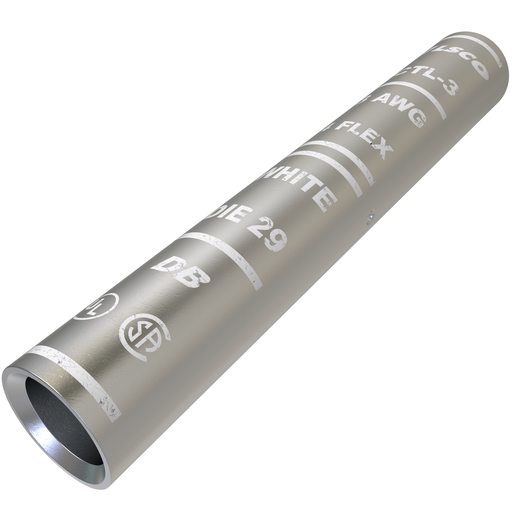 Product image for Ilsco CTL-3 SureCrimp® Copper Compression Sleeve, Conductor Size 3, Long Barrel, Tin Plated, UL, CSA