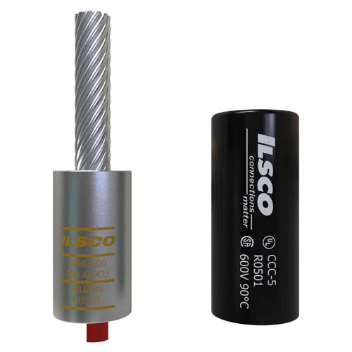 Product image for Ilsco CPML-600 Copper Compression Pigtail Adaptor, Conductor Size 600, Long Barrel, Tin Plated, UL, CSA