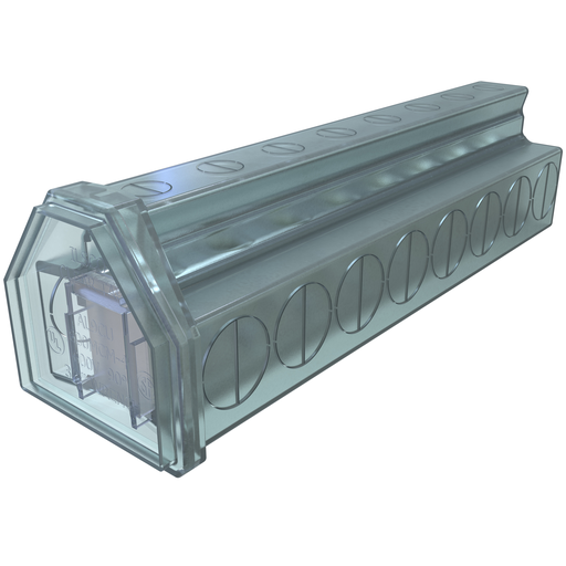 Product image for Ilsco PCT-8-600 Cleartap Insulated Aluminum Multi-Tap Connector, Dual Rated, Conductor Range 600-2, 8 Ports, Tin Plated, UL, CSA