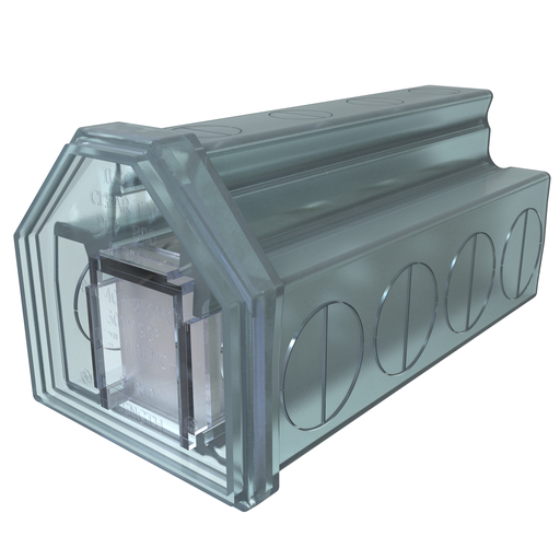 Product image for Ilsco PCT-4-800 Cleartap Insulated Aluminum Multi-Tap Connector, Dual Rated, Conductor Range 850-250, 4 Ports, Tin Plated, UL, CSA