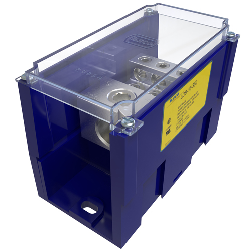 Product image for Ilsco LDB-16-350 Snapbloc Power Distribution Block, Modular Design, Dual Rated, Line Conductor Range 350-6, Load Range 2/0-14, 1 Port Per Pole Line Side, 6 Ports Per Pole Load Side, 1 Pole, UL, CSA, Includes Cover