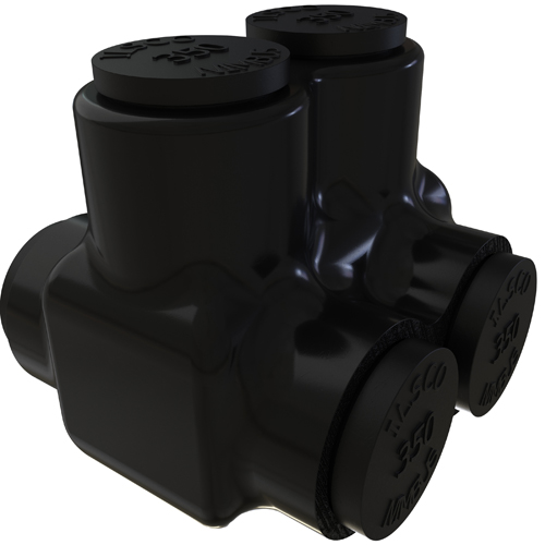 Product image for Ilsco PBTD-2-350 Nimbus Insulated Aluminum Multi-Tap Connector, Conductor Range 350-6, 2 Ports, Dual Sided Entry, Tin Plated, UL, CSA