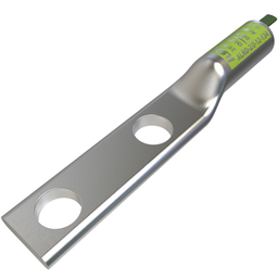 Product image for Ilsco ALND-2/0-12-134 SureCrimp® Aluminum Compression Lug, Conductor Size 2/0, 2 Holes, 1/2in Bolt Size, 1-3/4in Hole Spacing, Long Barrel, No Sight Window, Tin Plated, UL, CSA