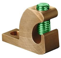 Product image for Ilsco GBL-4DB Permaground Copper Lay-in Groud Lug, Conductor Size 4-14, #10 Bolt Size, Slotted Head