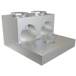 Product image for Ilsco AU-1000 Aluminum Mechanical Lug, Conductor Range 1000-500, 2 Ports, 1 Hole, 5/8in Bolt Size, Tin Plated, UL, CSA
