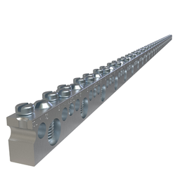 Ilsco NBAE-3192-0 Aluminum Neutral Bar, Dual Rated, Large Conductor Range 1/0-14, Small Range 6-14, 31 Large Ports, 92 Small Ports, UL, CSA