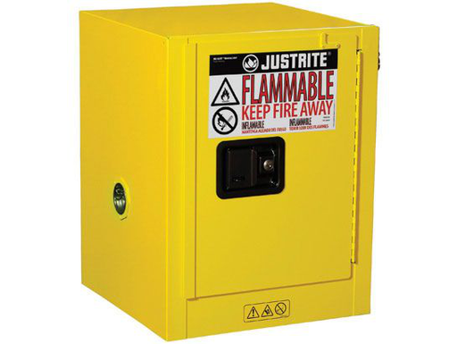 4 Gallon, 1 Shelf, 1 Door, Manual Close, Flammable Cabinet, Sure-Grip® EX Countertop, Yellow - 890400