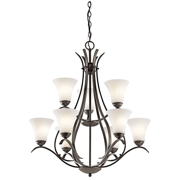 Product image for Kichler 43506OZ Keiran™ 9 Light 2 Tier Chandelier Olde Bronze®