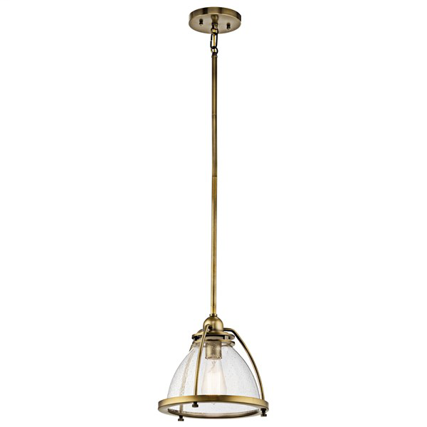 Product image for Kichler 43738NBR Silberne™ 1 Light Pendant Natural Brass