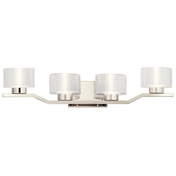 Product image for Kichler 45724PNLED Lasus™ 4 Light LED Vanity Light Polished Nickel