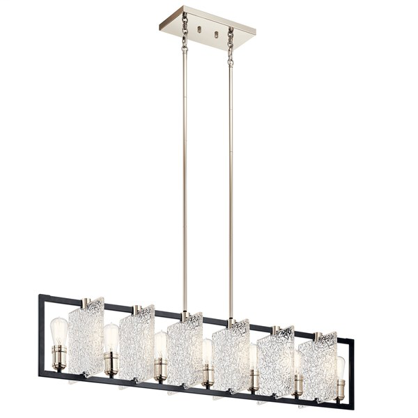 Product image for Kichler 43978BK Forge 7 Light Linear Chandelier Black
