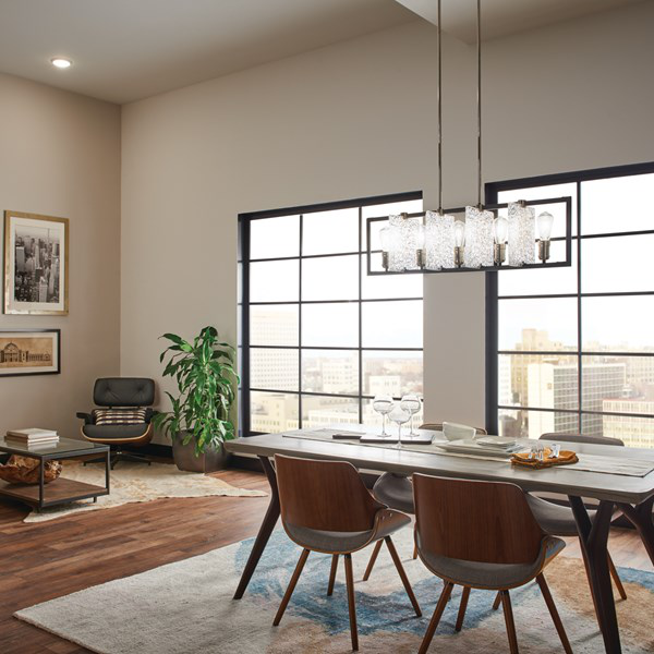 Product image for Kichler 43977BK Forge 5 Light Linear Chandelier Black