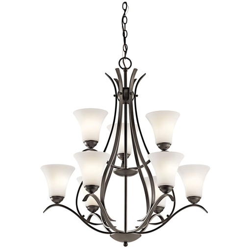 Product image for Kichler 43506OZ Keiran™ 9 Light 2 Tier Chandelier Olde Bronze®
