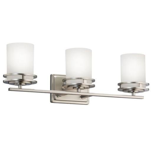 Hendrik™ 24" 3 Light Vanity Light with Satin Etched Cased Opal Glass Brushed Nickel