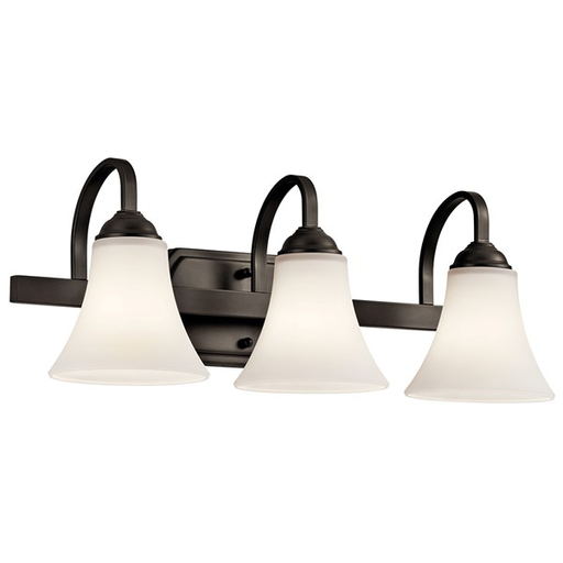 Product image for Kichler 45513OZL18 Keiran™ 3 Light Vanity Light with LED Bulbs Olde Bronze®