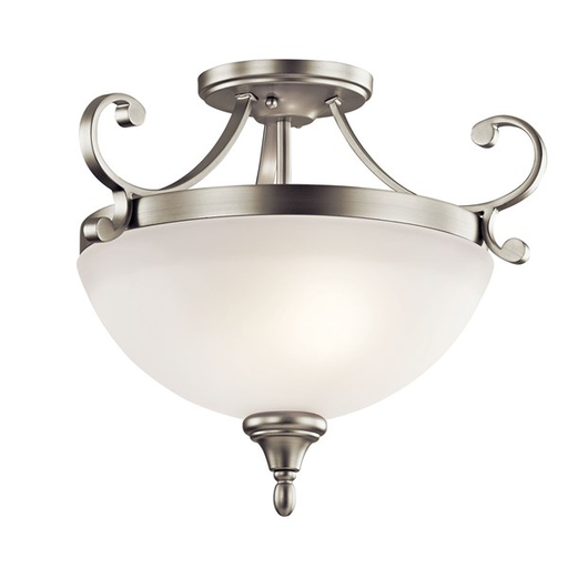 Product image for Kichler 43169NI Monroe™ 2 Light Semi Flush Brushed Nickel