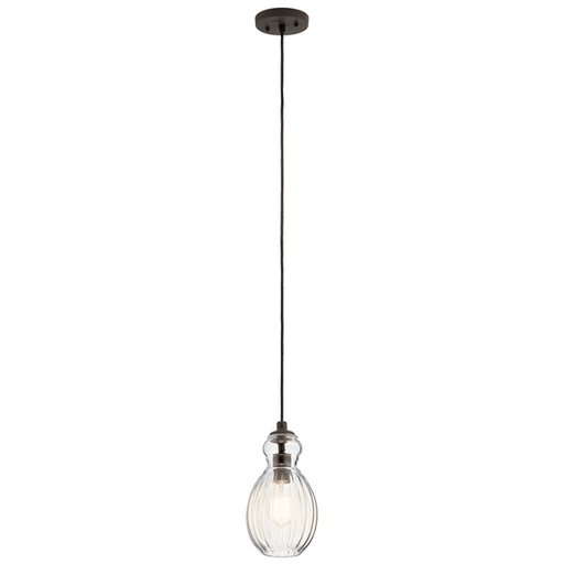 Product image for Kichler 43959OZ Riviera 6" 1 Light Mini Pendant Olde Bronze®