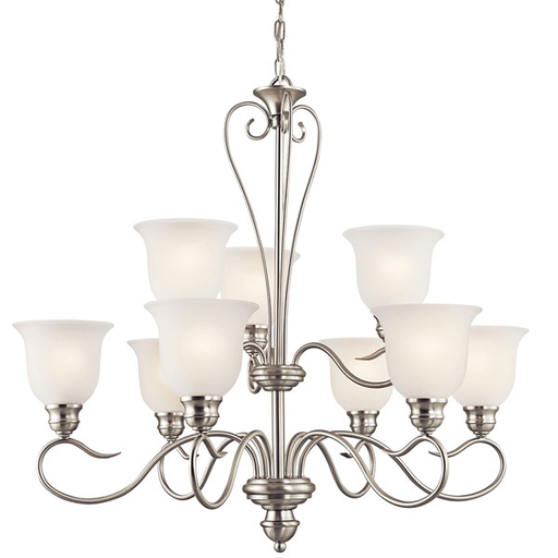 Product image for Kichler 42907NIL18 Tanglewood™ 9 Light Chandelier with LED Bulbs Brushed Nickel