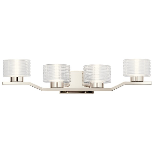 Product image for Kichler 45724PNLED Lasus™ 4 Light LED Vanity Light Polished Nickel