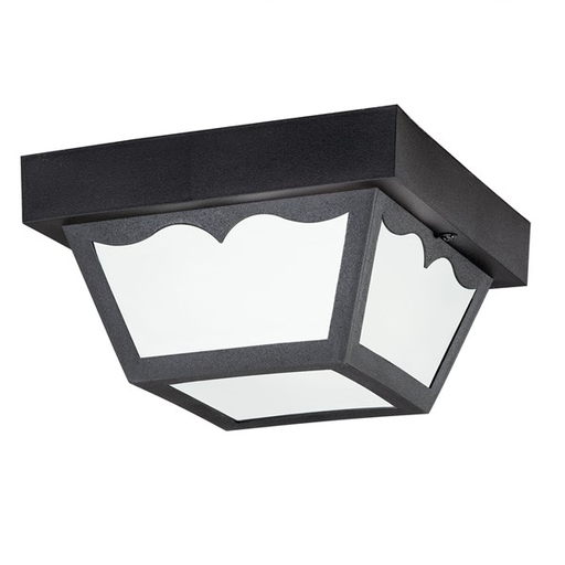Polypropylene 1 Light Flush Mount Black