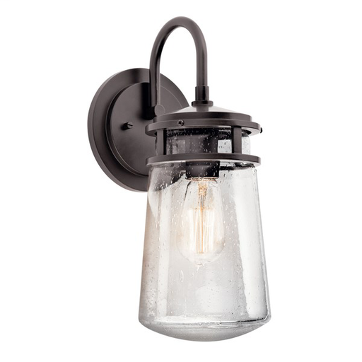 Lyndon™ 15" 1 Light Wall Light Clear Seeded Glass Architectural Bronze