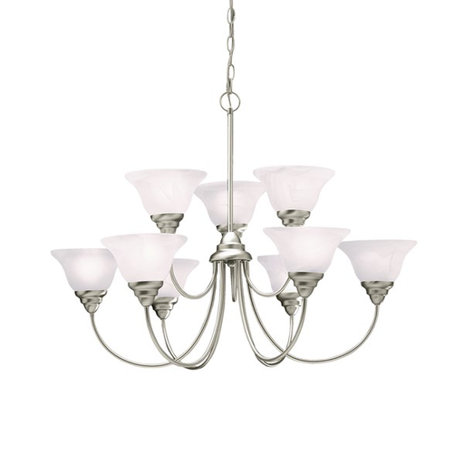 Product image for Kichler 2077NI Telford™ 9 Light 2 Tier Chandelier Brushed Nickel