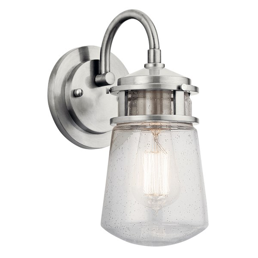 Lyndon™ 11.25" 1 Light Wall Light with Clear Seeded Glass Brushed Aluminum