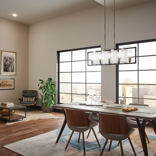 Product image for Kichler 43977BK Forge 5 Light Linear Chandelier Black