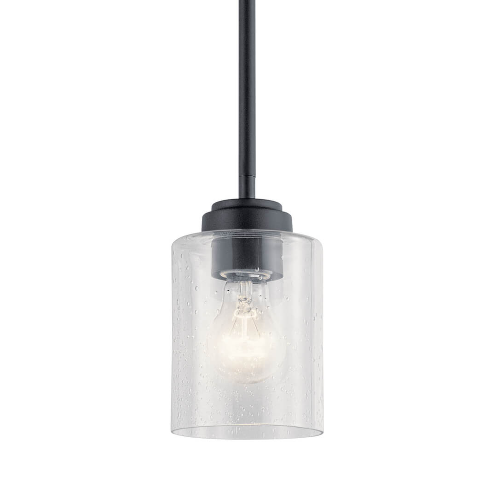 Product image for Kichler 44032BK Winslow™ 1 Light Mini Pendant Black